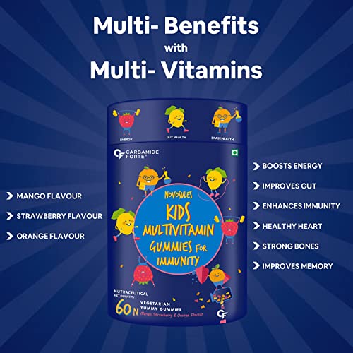 Carbamide Forte Multivitamin for Kids & Adults with Superfoods | Multivitamin Gummies for Kids Packed with 20 Nutrients | 60 Gummy Bears