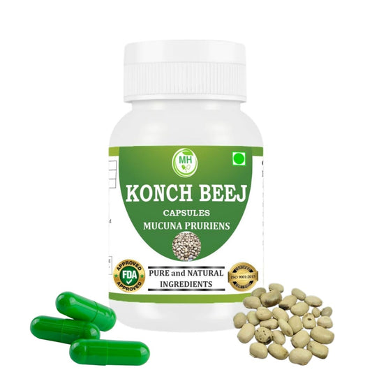 Morsan Healthcare KONCH BEEJ Capsules – 60 Veg Capsules | Pure Mucuna Pruriens Extract | Natural Herbal Supplement | Ayurvedic Wellness Support | Pack of 1