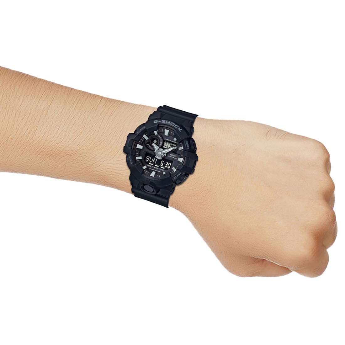 Casio G-Shock GA-700-1BDR Analog-Digital Black Dial Men Watch Black Resin Strap (G715)