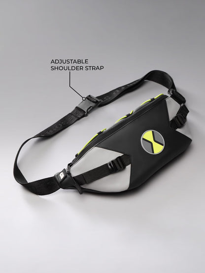 The Souled Store Ben 10: Omni Gear Fanny Pack | Official Cartoon Network Merchandise | Premium Matte PU Sleek Crossbody Waist Bag with Neon Bungee Cord & Adjustable Strap for Men & Women