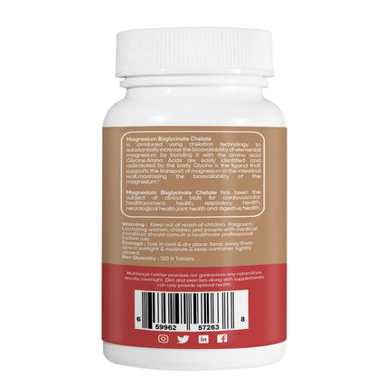 Nutrisage Magnesium Bisglycinate | Better Absorption than Glycinate | Support Muscle Recovery & Better Sleep For Men & Women- 120 Tablets