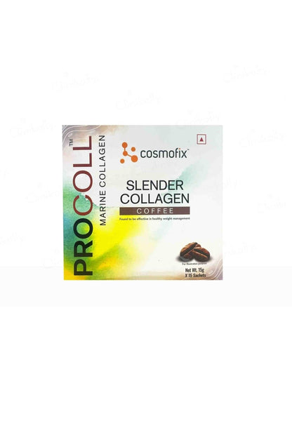 Cosmofix ProColl Slender Marine Collagen Coffee Powder, 4000mg Collagen with L-Carnitine