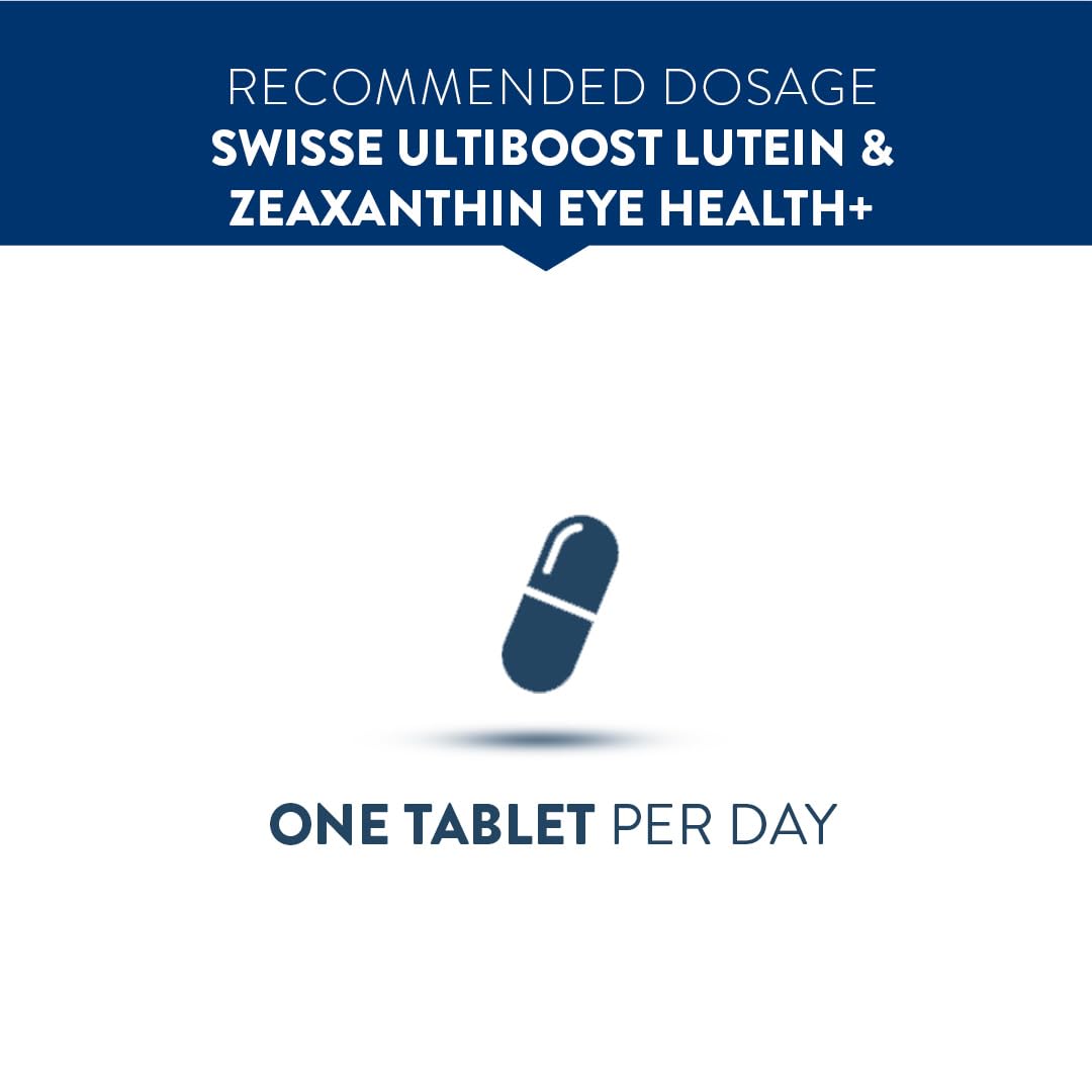 Swisse Eye Health+ with Lutein & Zeaxanthin (Manufactured in Australia) Supports Healthy Vision, Reduces Digital Strain & Fatigue From High Screen Time - 30 Tablets