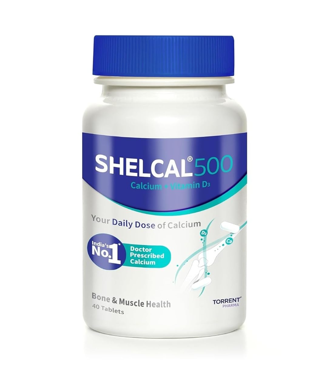 Shelcal 500 calcium with Vitamin D3 (30 tablets) | For Healthy and Strong Bone, Joint & Muscles | India's No. 1 Doctor's Prescribed calcium Supplement - By Torrent Pharma