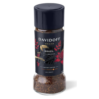 David off Origins Brazil Flavour Instant Coffee, 3.53 Oz 100 G, Granule, Glass Bottle (Imported)