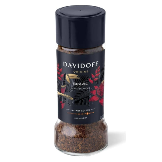 David off Origins Brazil Flavour Instant Coffee, 3.53 Oz 100 G, Granule, Glass Bottle (Imported)