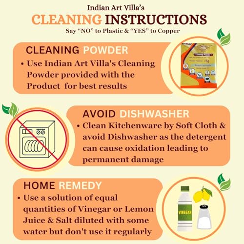 INDIAN ART VILLA Pure Copper Water Bottle with Upper Shine Lower Matt F- image 3