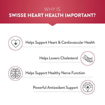 Swisse Heart Health – For Healthy Heart and Cardio Vascular Health, Supports Healthy Cholesterol Level – 30 Tablets