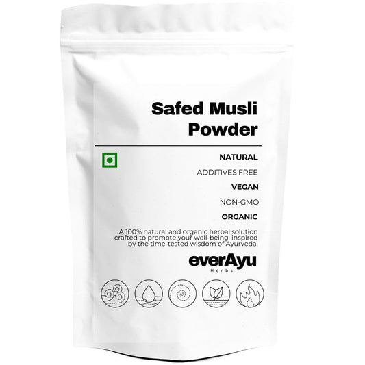 Safed Musli Powder (सफेद मुसली पाउडर) | Chlorophytum Borivilianum Powder | Ayurvedic Herbal Supplement for Strength, Stamina & Daily Wellness | Natural Root Powder for Men & Women