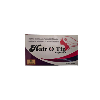 Hair O Tin Hair Growth Supplement Capsules with Gamma Linolenic Acid, Multivitamins and Multiinerals, & calcium10 Capsules