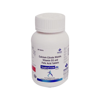 Medconic Healthcare Toughcal CCM | Calcium Citrate Malate with Vitamin D3 & Folic Acid | Bone, Joint & Dental Health Supplement – 30 Tablets