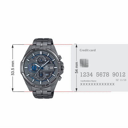Casio Edifice EFR-556GY-1AVUDF Gray Analog Dial Gray Ion Plated Stainless Steel Band Men's Watch Chronograph 100M Water Resistant EX494