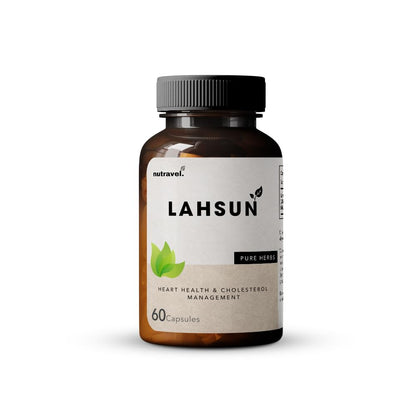 Nutravel Healthcare | Lahsun Capsules (500 mg), Heart Health & Cholesterol Management, 60 Capsules