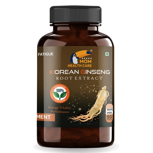 Mom Health Care Korean Ginseng For Men | Supports Brain Function | Help for Boosts Immunity | Relieves Stress For Muscles Pure & Organic 90 Capsule