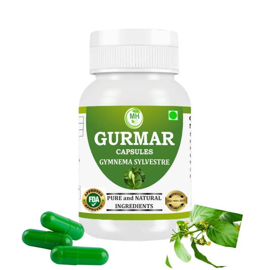 MORSAN HEALTHCARE | Ayurvedic Gurmar (Gudmar) Capsules 500mg – 60 Count | Vegetarian | Plant-Based | Herbal Supplement | No Artificial Additives | Gluten-Free | Organic | Gymnema sylvestre | Dia Free Herbal Capsules (pack of 1)
