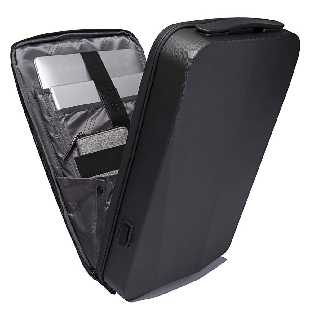 BANGE 1 Compartment Laptop Backpack Unisex Carry On Eva Antitheft Usb Waterproof Laptop Bag, Black, Large, 10.8 L