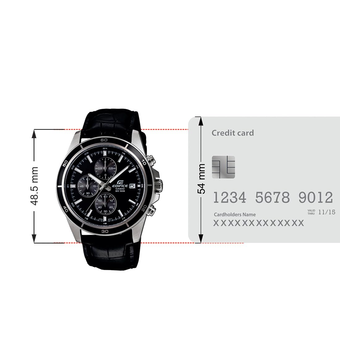 Casio Edifice EFR-526L-1AVUDF Analog Black Dial Men Watch Black Genuine Leather Strap (EX096)