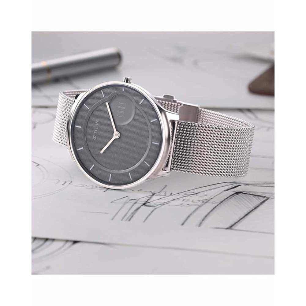 Titan Edge Minimals Grey Dial Analog Stainless Steel Strap Watch for Me- image 2