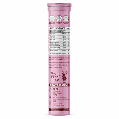 Raskam Glutathione Tablets Japanese L Glutathione 15 Effervescent Tablet In Mixberry Flavour With Collagen Aloevera Biotin Vitamin-c Hyaluronic Acid For Skin Glow & Hydration (Pack of 1)