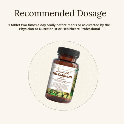Amarantha Nu-Diabulin Tablet for Blood Sugar Support - 60 Tablets | Contains Meshashringi extract, Karela extract & Bijaka extract | Fortified with Alpha Lipoic Acid & Zinc |FSSAI Approved |Heavy Metal Tested || Supports healthy Insulin levels & Glucose M