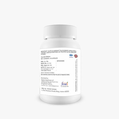 Madren Healthcare Ginger Root Extract 550mg Capsules with 5% Gingerols | Herbal Digestive Wellness Supplement | Supports Daily Wellness & Gut Comfort | Vegan | Non-GMO | 60 Veg Capsules