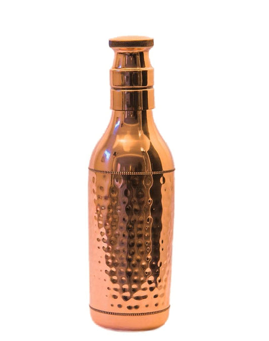 SHAKUNTLA VINTAGE Copper Hammered Water Bottle (1.5 LITERS)