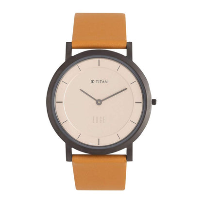 Titan Mens Analogue Watch - 1595QL01 (Beige_Free Size)