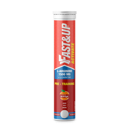 Fast&Up Activate- Pre-training Drink- 1500 mg-Orange Flavour- Pack of 20 Effervescent Tablets & Fast&Up Magnesio - Restful Sleep Supplement - (20 Effervescent Tablets, Lime & Lemon Flavor)