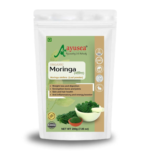 AYUSEA® 100% Pure Moringa Powder for Skin & Wellness – 200gm (Pack of 1)