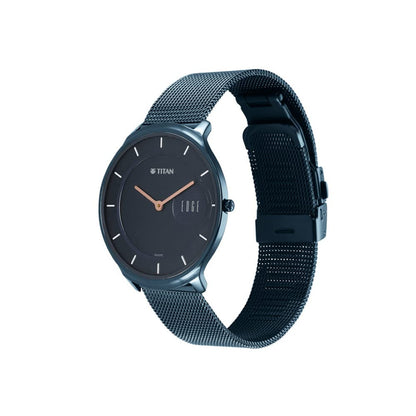 Titan Edge Baseline Blue Dial Stainless Steel Strap Analog Watch Men-NS- image 3