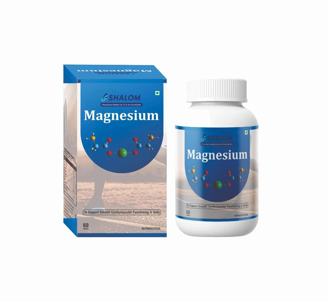 Shalom Pharmaceuticals Magnesium Glycinate (2000 mg, 100% RDA) | Better Sleep Quality & Muscle Recovery | High Absorption Chelated Magnesium | 60 Tablets