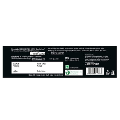 Goodricke Castleton Vintage Darjeeling Tea Bags 100 Count | Premium Single Estate Whole Leaf | Black Tea |Muscatel is a Taste note | Exclusive Tea 180g