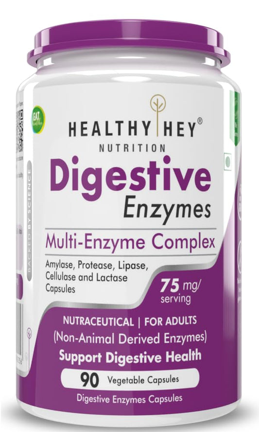 Healthyhey Nutrition Digestive Enzyme - 75mg - 90 Veg Capsules