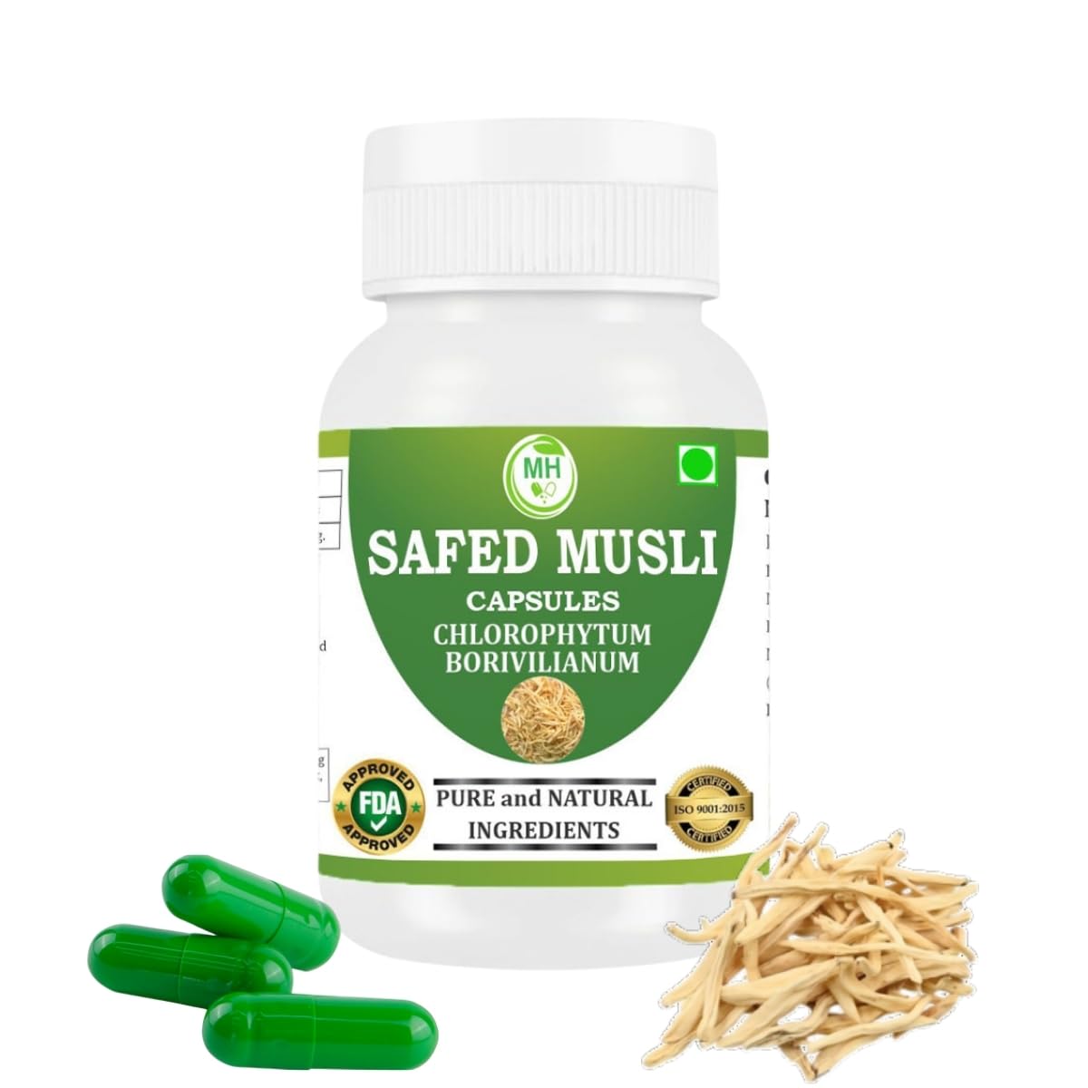 Morsan Healthcare SAFED MUSALI Capsules – 60 Veg Capsules | Pure Asparagus Adscendens Extract | Natural Ayurvedic Herbal Supplement | Plant-Based Wellness Formula (pack of 1)