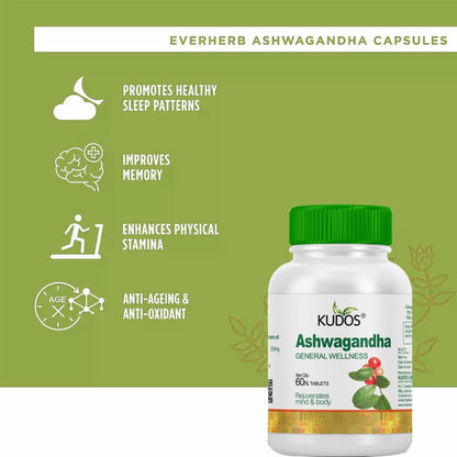 Kudos Ashwagandha Tablets - 60 Tablets