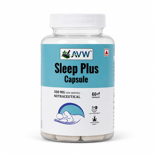 AVW Sleep Plus Ayurvedic Capsules – 60 Capsules | Advanced Herbal Night Support for Relaxation, Calm Mind & Restful Wellness