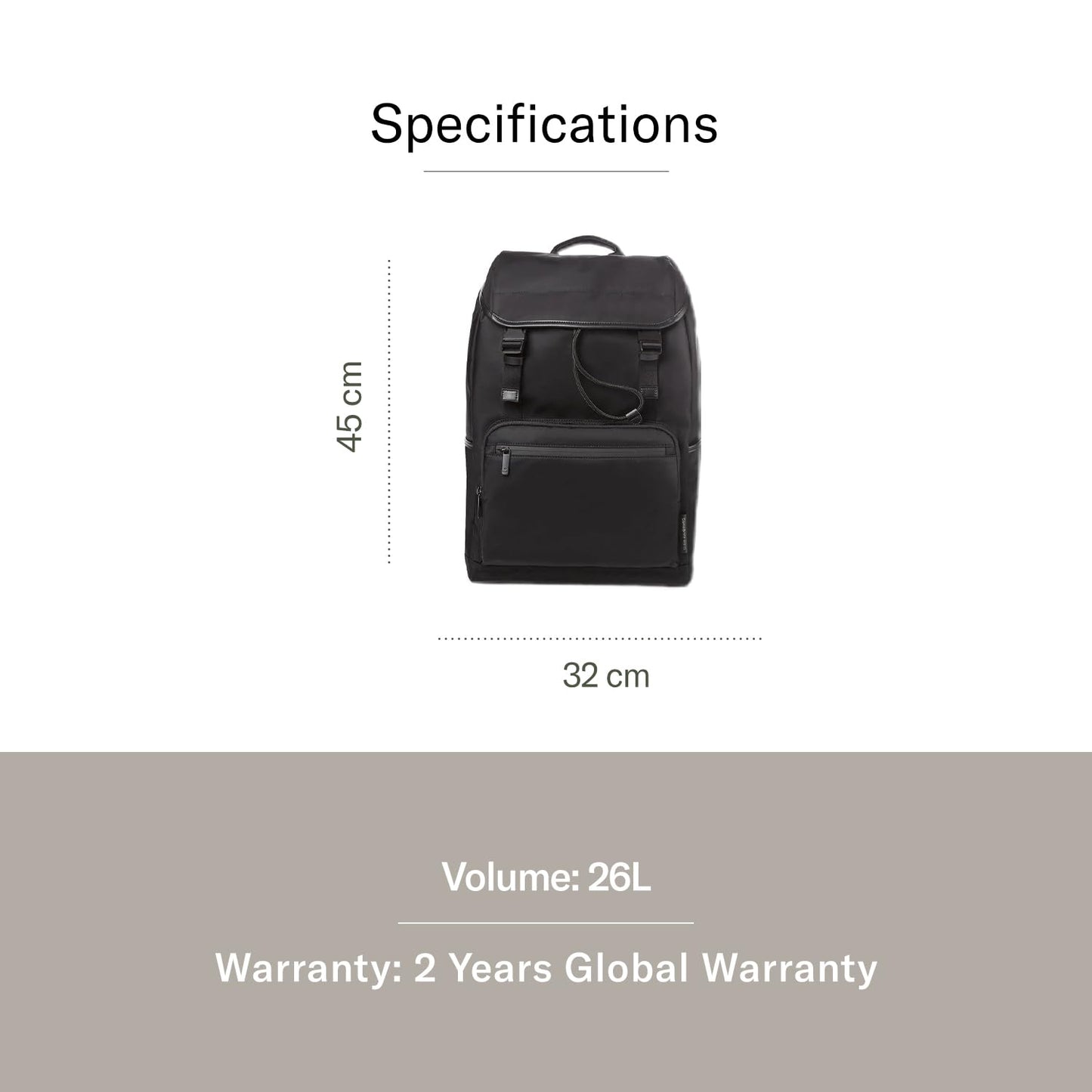 Samsonite Red Ellewood Flap Backpack 32 Cms Brown Nylon Premium Casual Daypacks for Travel Vol -26 litres 15.6"laptop compartment