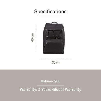 Samsonite Red Ellewood Flap Backpack 32 Cms Brown Nylon Premium Casual Daypacks for Travel Vol -26 litres 15.6"laptop compartment