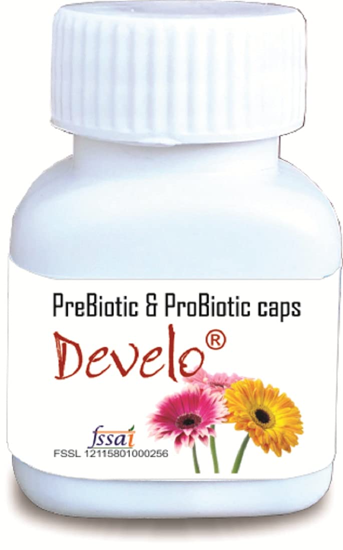 Develo Prebiotic & Probiotic Supplement for Digestive Health Pack of 1 – 30 capsules