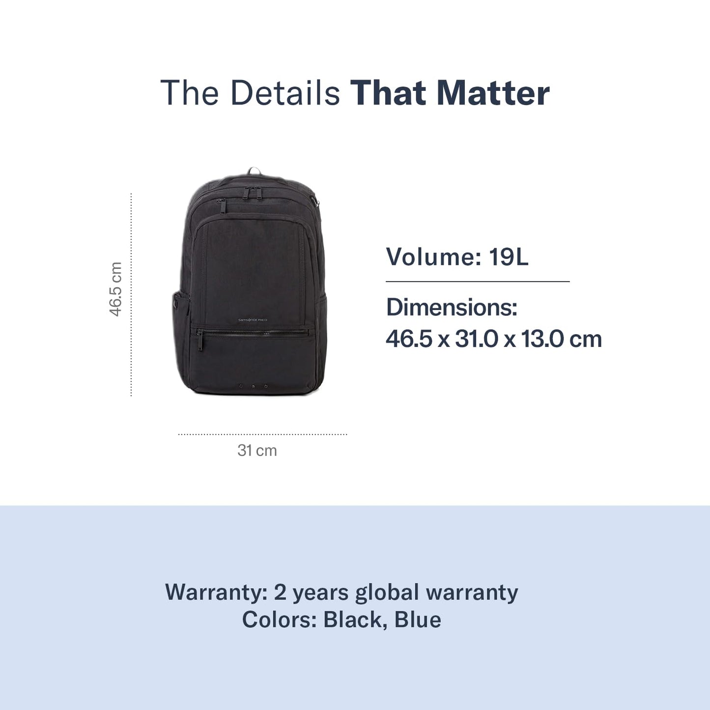 Samsonite Red Marston Backapck L 31 Cms Blue Nylon Premium Laptop Backpacks for Travel 15.6" laptop Vol-19 litres