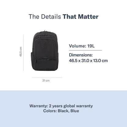 Samsonite Red Marston Backapck L 31 Cms Blue Nylon Premium Laptop Backpacks for Travel 15.6" laptop Vol-19 litres