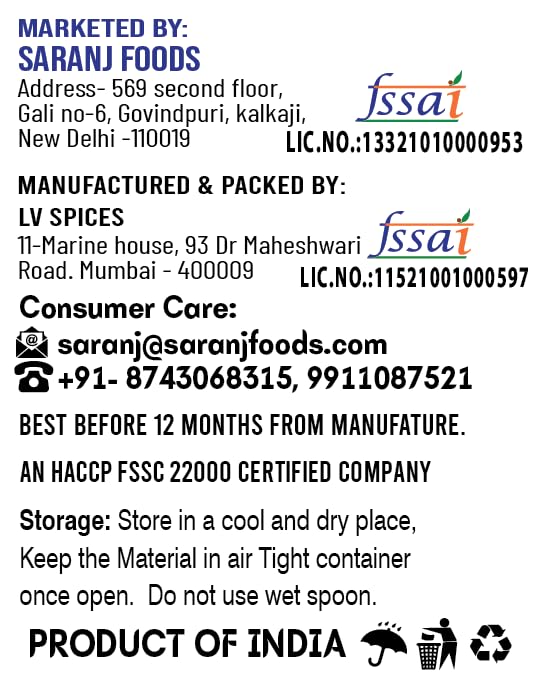 SARANZ Sev Ussal Masala Perfect for Cooking, Ready to Use, No added colours, Spice Powders and Masalas, Premium Artisanal Spices with Rich & Strong Flavour-100 Grams Bottle