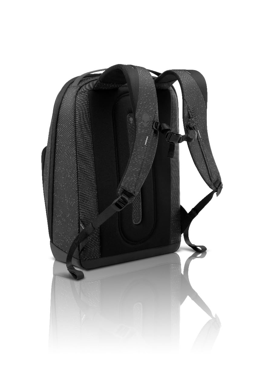 Alienware 28L Horizon Utility Backpack|Weather Resistant |Nylex, Cushioned EVA |Sternum + Shoulder Carrying Straps |Front & Mesh Pocket with 3 Year Warranty |AW523P- Color: Galaxy Weave Black.