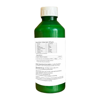 Madren Healthcare Ayurvedic Aloe Vera Juice with Pulp, 1 Litre (Pack of 1) | Natural Herbal Juice | Helps Improve Digestion, Purify Blood | No Added Sugar