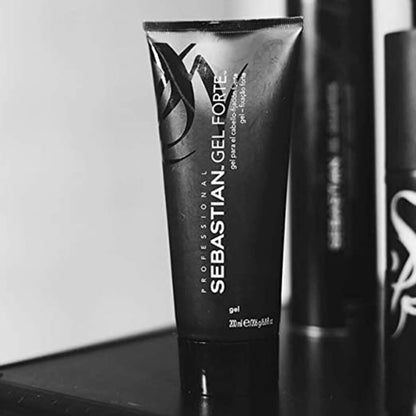 Sebastian Professional Gel Forte Hair Gel | 200 ml | Ultra Strong Hold Hair Gel | Non-Sticky Hair Styler with Shimmering Finish & Shine