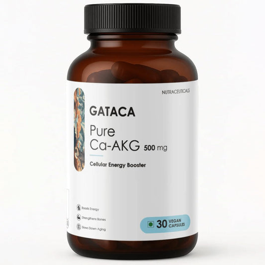 GATACA Pure Ca-AKG 500 mg Capsules for Cellular Energy & Healthy Aging | Calcium Alpha Ketoglutarate Supplement | Supports Mitochondrial Energy, Longevity & Vitality | 30 Vegan Capsules