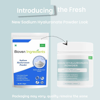 Bioven Ingredients Sodium Hyaluronate Powder, Pure Extract, No Added Colour or Preservatives