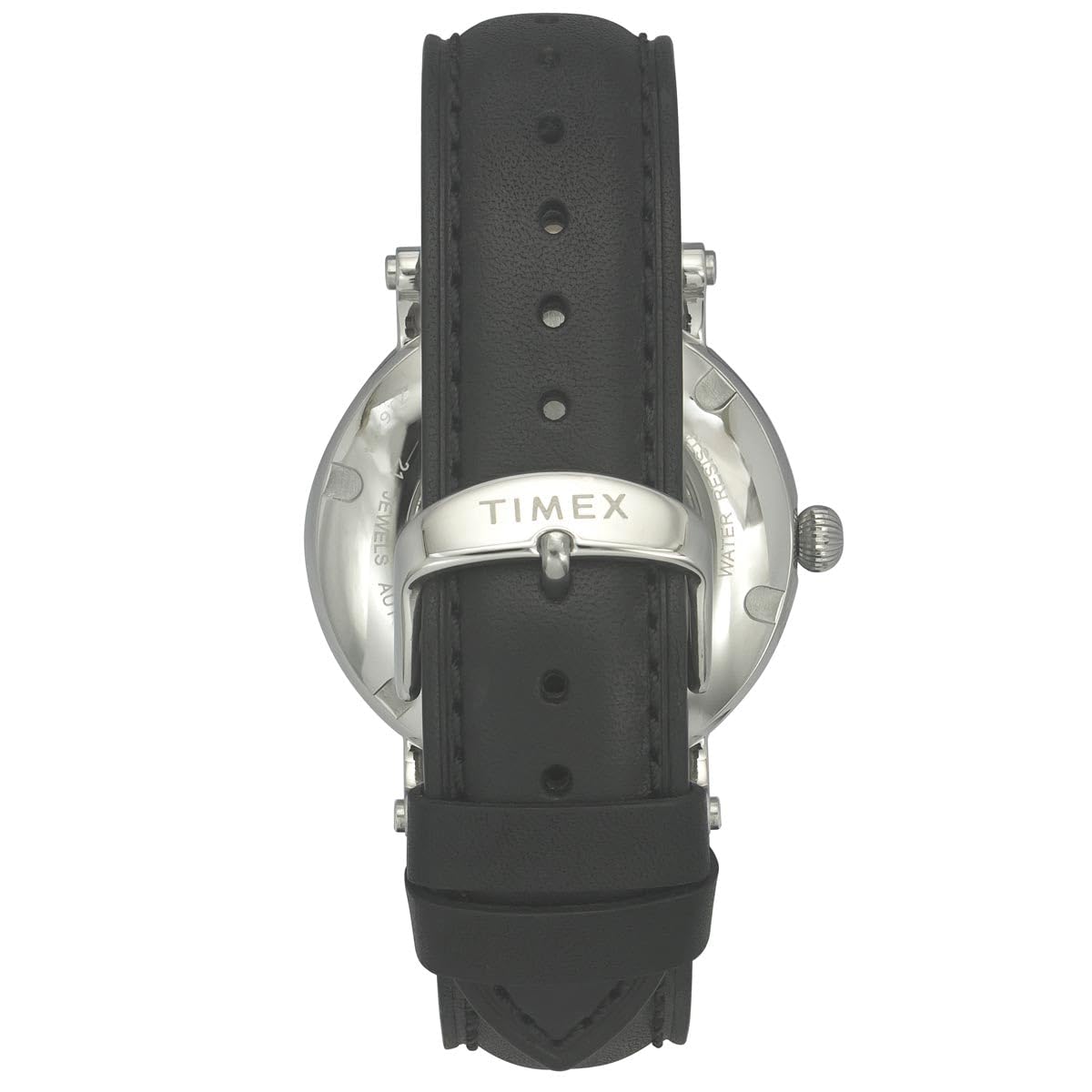 TIMEX Automatic Analog Watch for Man with Black Round Dial & Black Leather Strap Band Water Resistant Men's Wrist Watches - TWEG16716