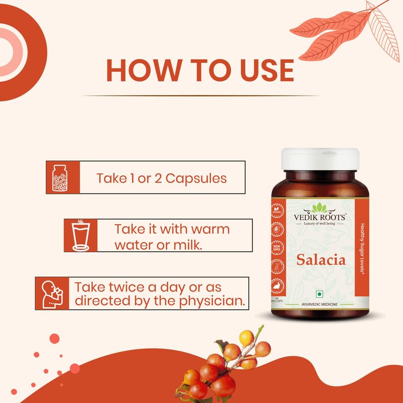 Vedikroots Salacia Oblonga Capsules – 60 Capsules | Supports Healthy Bl- image 6