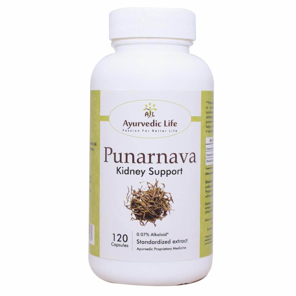 Ayurvedic Life Punarnava Capsules 350mg Capsules, Natural, 120 count